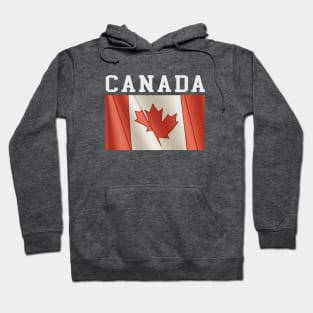 Canada Flag Closed Up and Text Retro Vintage Look Hoodie